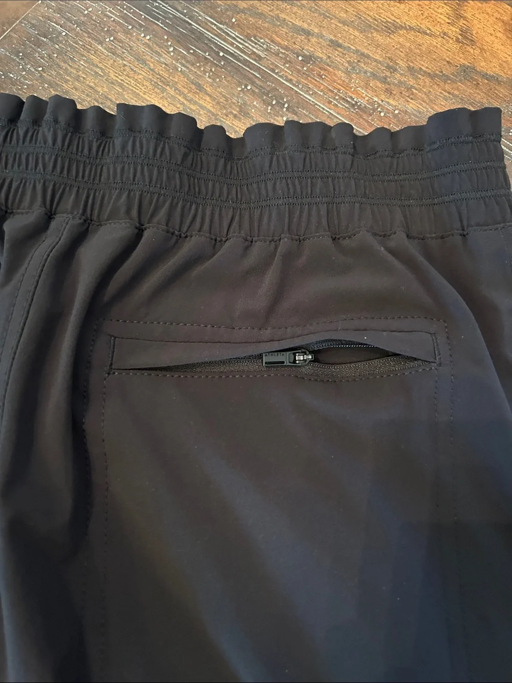Athleta Black Women's A-Line Midi Skirt Side Slits Zip Pockets Sz S Athleisure